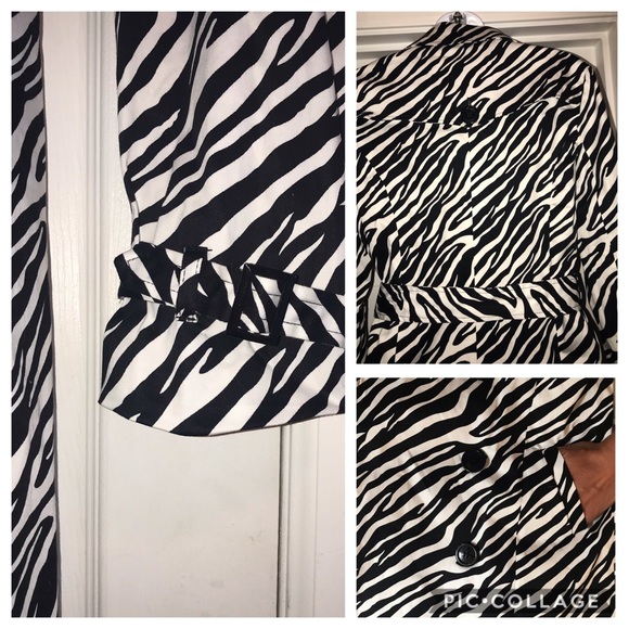 NWOT "Zebra" Rain/Trench Coat Vertigo,from Paris M - Picture 7 of 8